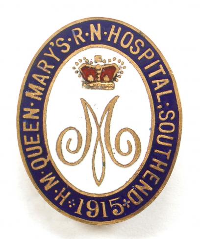 H.M. Queen Mary's Royal Naval Hospital Southend 1915 Nurses Badge