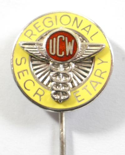 UCW Post Office Regional Secretary 1989 hallmarked silver badge
