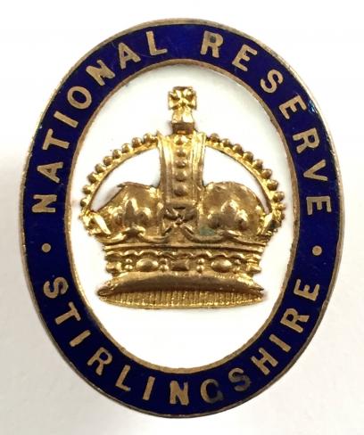 WW1 National Reserve Stirlingshire Scotland home front badge