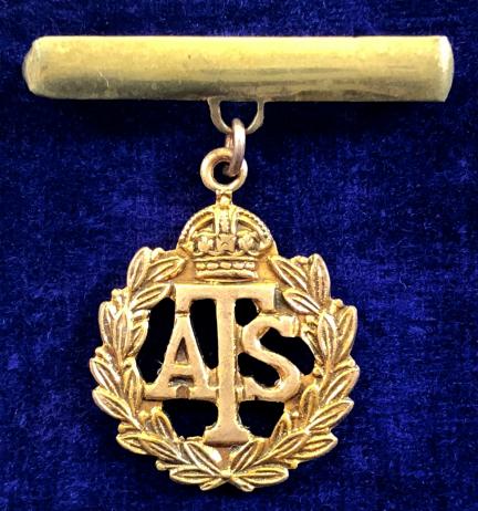 Auxiliary Territorial Service gilt ATS suspension brooch.