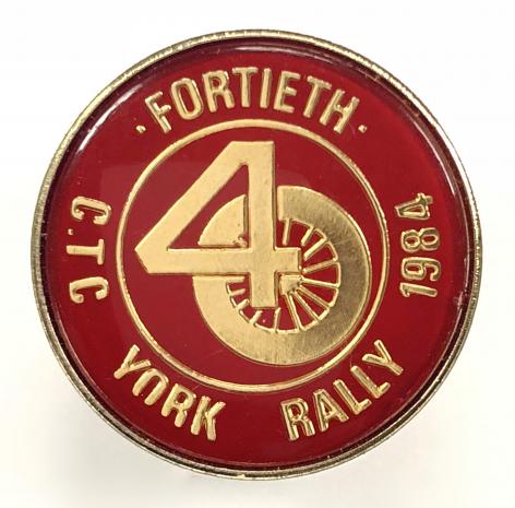 Cyclists Touring Club 1984 Fortieth CTC York rally badge