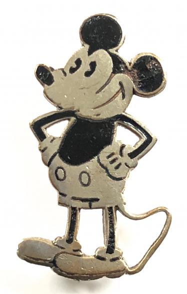 Mickey Mouse cartoon character badge by Charles Horner circa 1930