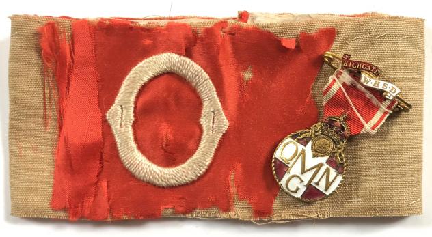 WW1 QMNG Highgate War Hospital Supply Depot official badge & armband named