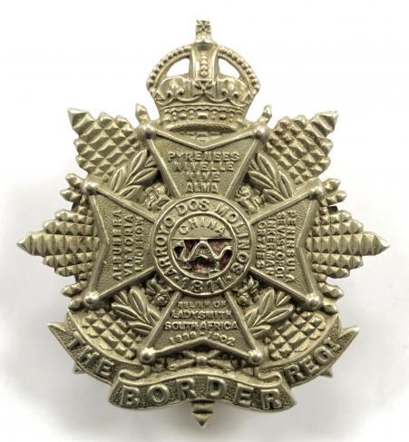 The Borderers Regiment cap badge adapted to pin fittings