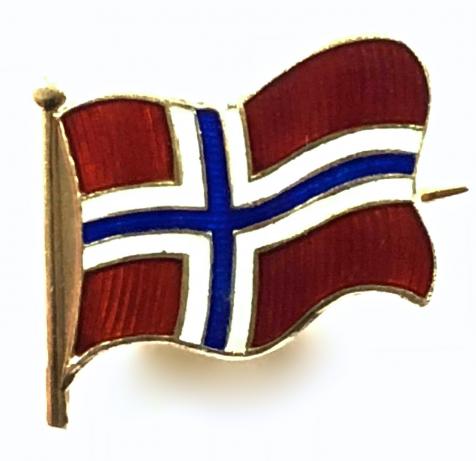 Flag of Norway Norwegian patriotic flag badge by Einar Modahl Oslo