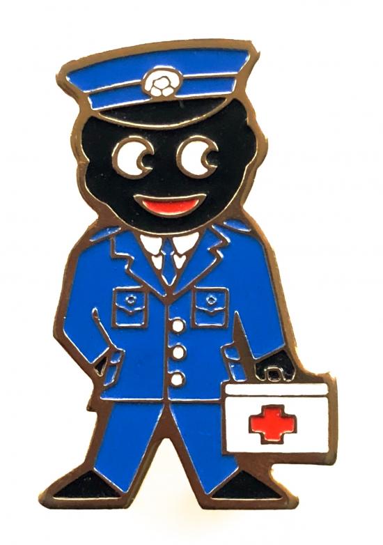 Robertsons 1980 Golly ambulanceman advertising badge blue breast buttons