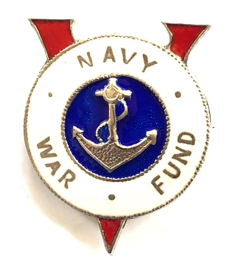 Churchill V For Victory Navy War Fund silver home front pin badge