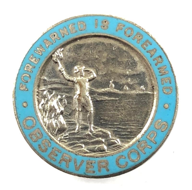 Observer Corps qualification lapel and cap badge c.pre 1941