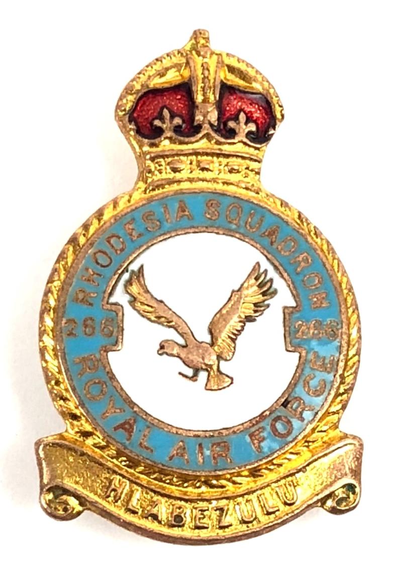 RAF No 266 Rhodesia Battle of Britain Spitfire Squadron Royal Air Force badge c1940s