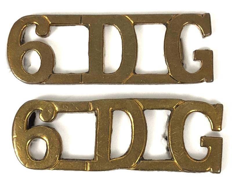 WW1 6th Dragoon Guards matching shoulder title 6DG badges attributed see Code 65896