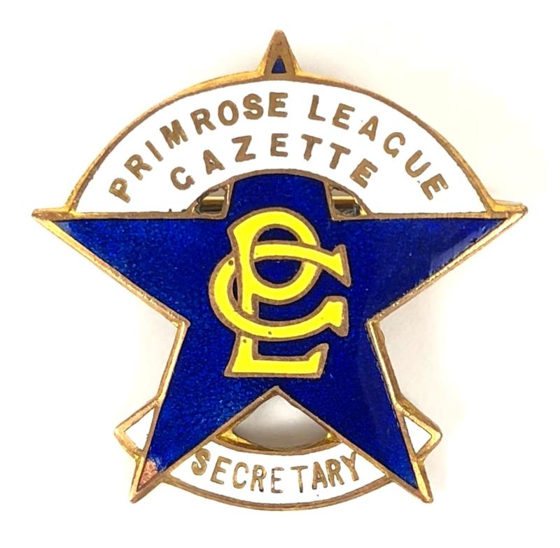 Primrose League Gazette Secretary service star badge