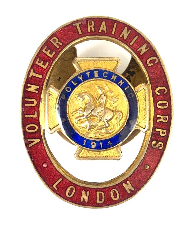 Polytechnic Volunteer Training Corps London 1914 VTC badge