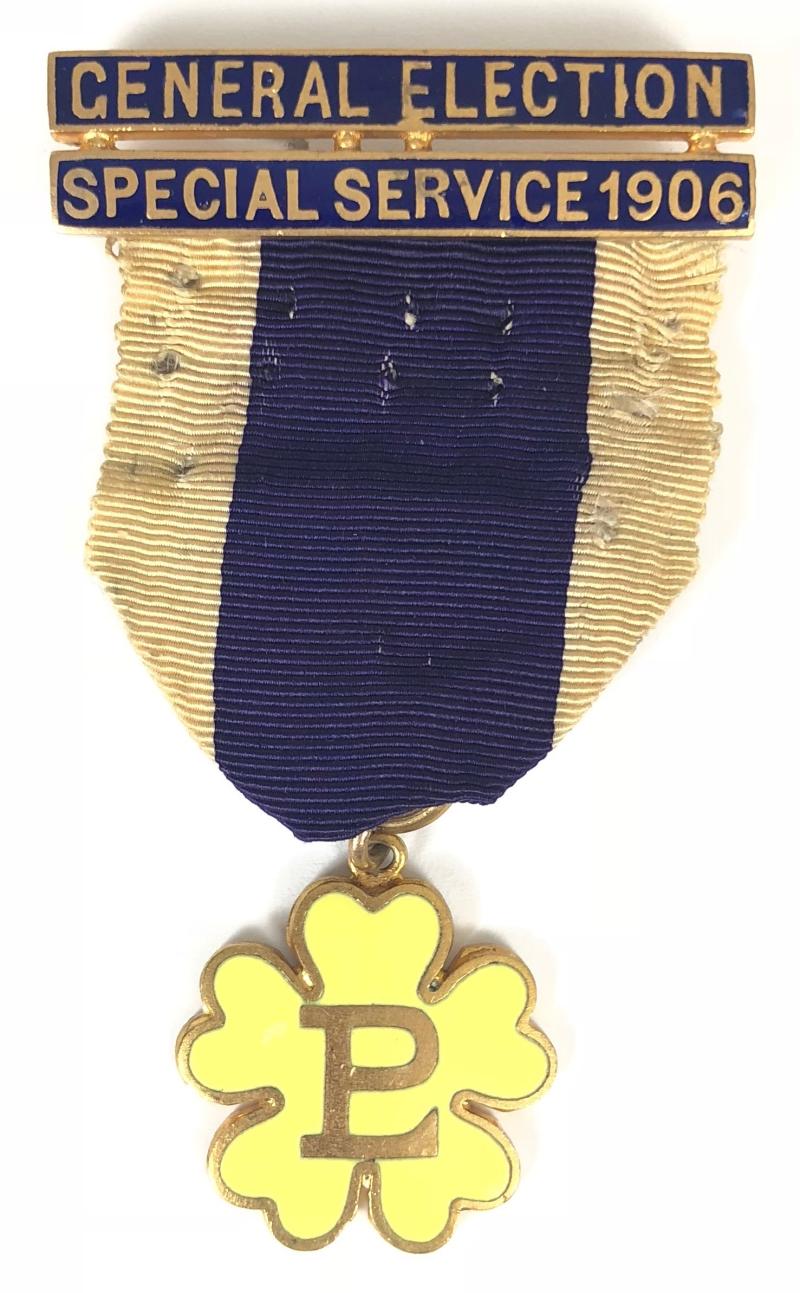 Primrose League General Election Special Service 1906 badge