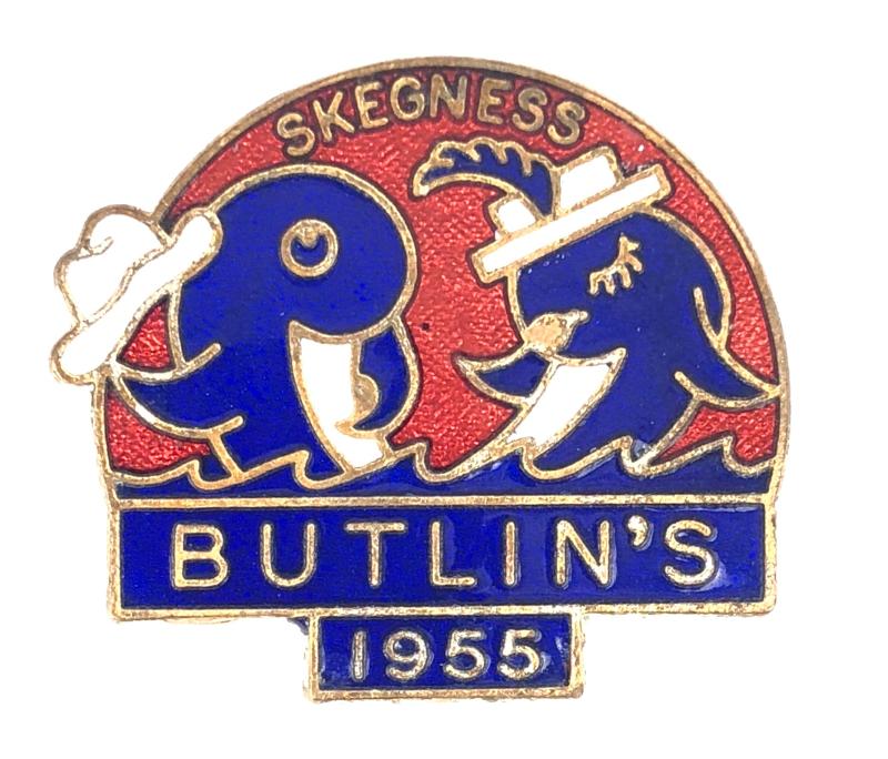 Butlins 1955 Skegness holiday camp two dancing fish badge