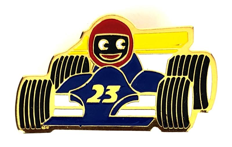 Robertsons 1980 Golly Motor Racing Car Driver No 23 advertising badge